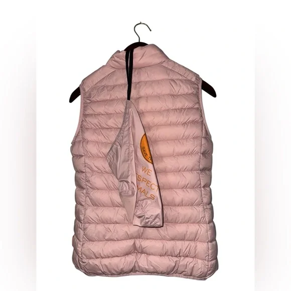 ⚡️NWT Save The Duck Plumtech Womens Blush Pink Puffer Jacket Vest Size 1 Small - Picture 2 of 16